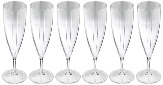 Akiplast LISO Champagne Glasses 130ml Flute Glass - Box of 6