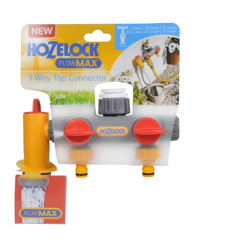 Hozelock 3-Way Multi-Tap Connector with Flow Control