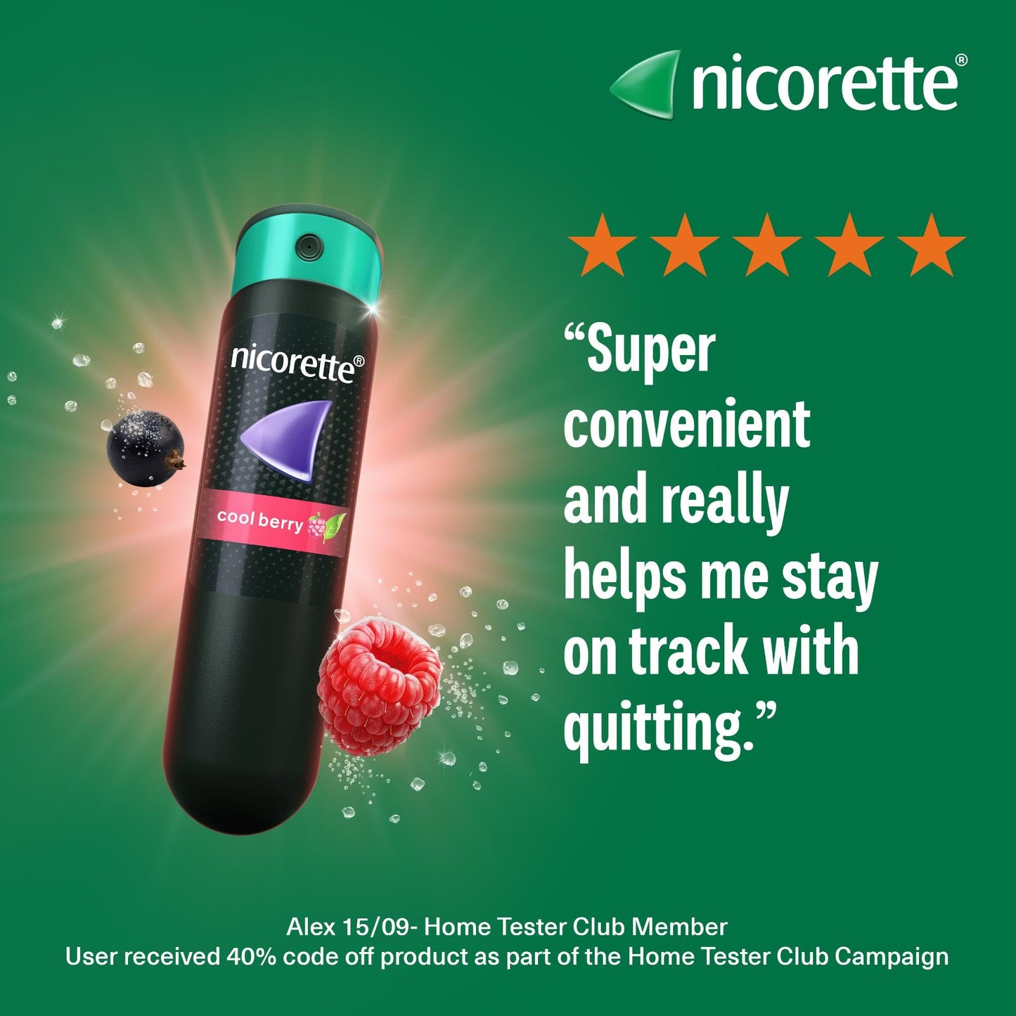 Nicorette QuickMist Cool Berry Mouthspray 1x150 Sprays Quit Smoking Aid