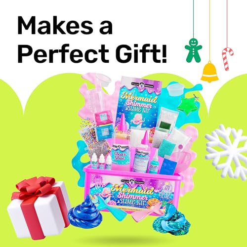 Original Stationery Mermaid Slime for Girls, 35 Pieces to Make DIY Glow in The Dark Slime with Lots of Glitter Slime Add Ins, Great Mermaid Gifts for Girls 9-12