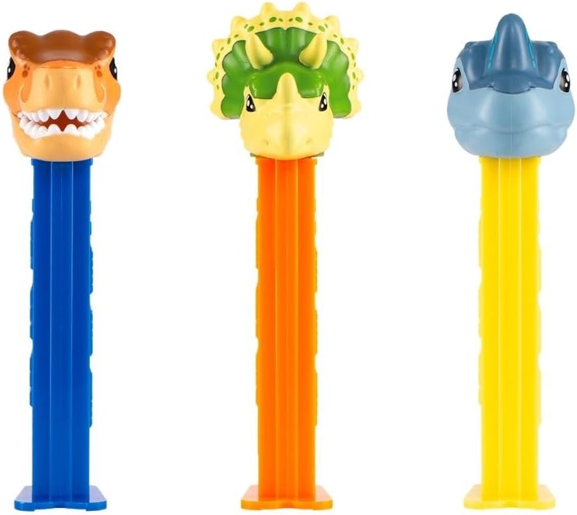PEZ Jurassic World Explorers Dinosaur Dispenser Candy Pack, 17g (Pack of 12)