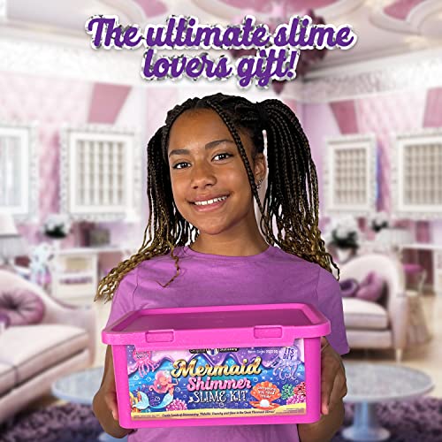 Original Stationery Mermaid Slime for Girls, 35 Pieces to Make DIY Glow in The Dark Slime with Lots of Glitter Slime Add Ins, Great Mermaid Gifts for Girls 9-12