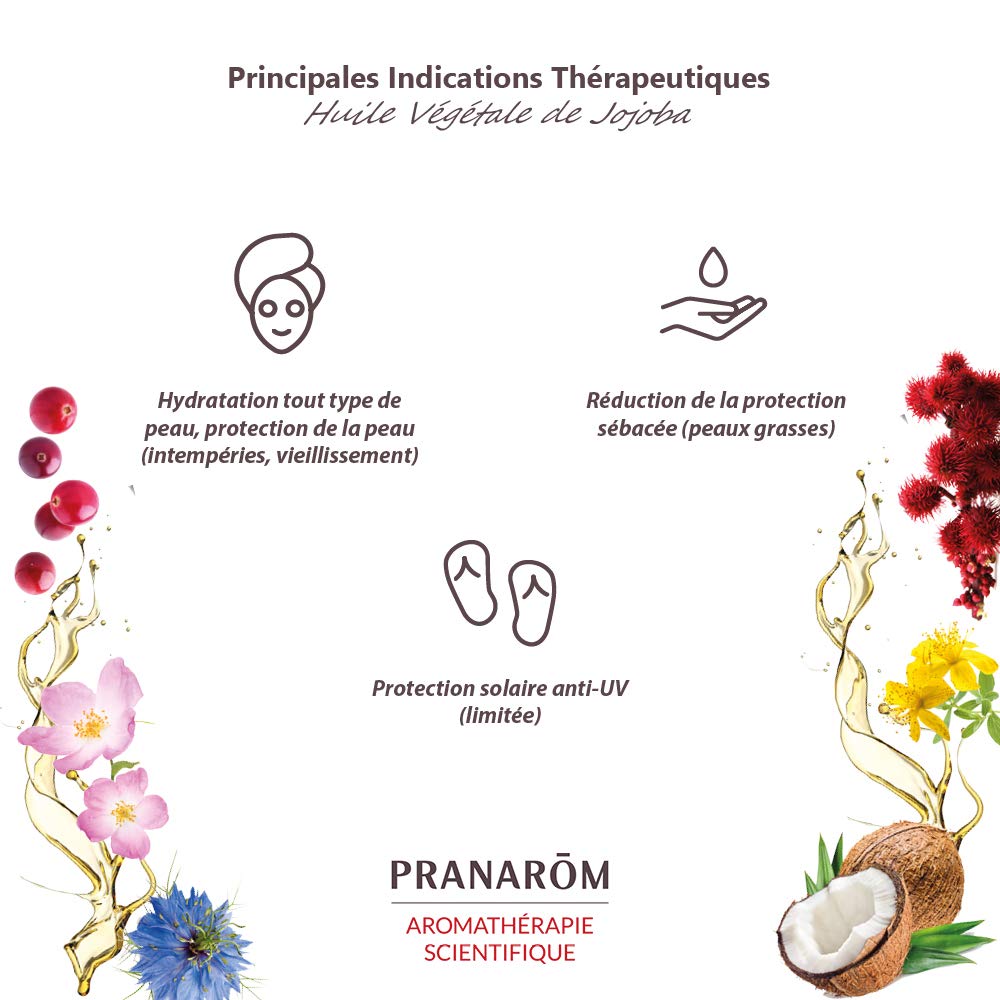 Pranarôm Organic Jojoba Oil 50ml for Hair & Skin Care