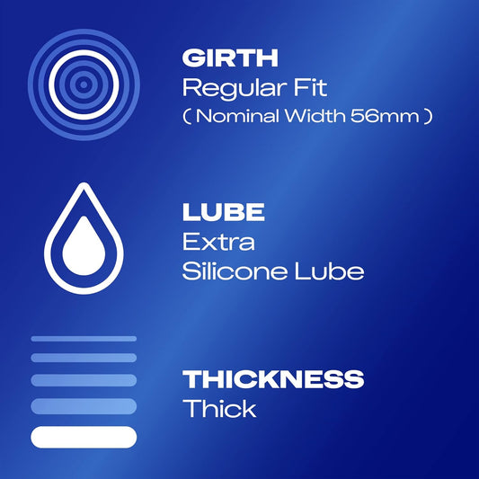 Durex Extra Safe Condoms - Extra Lubricated & Thicker for Comfort