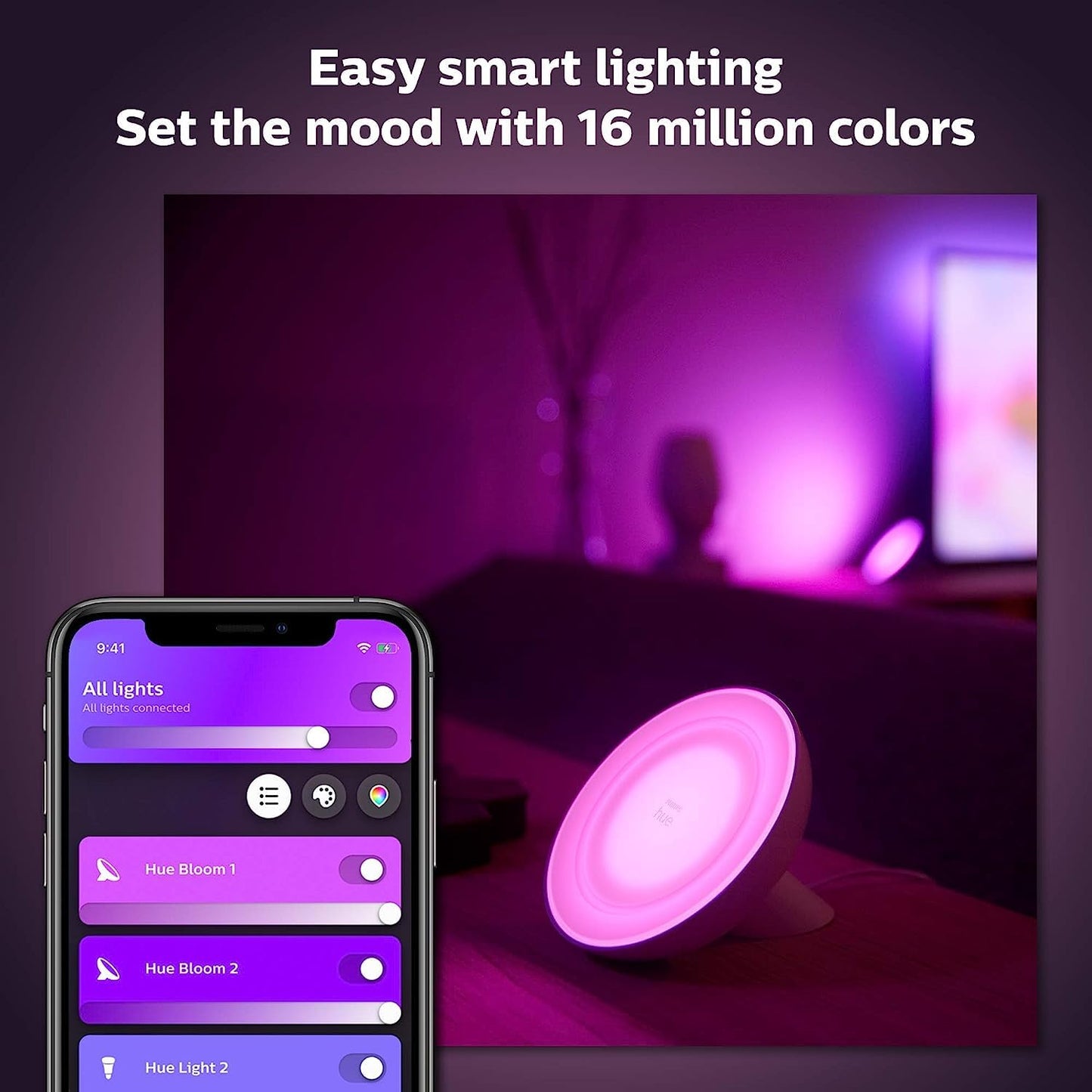 Philips Hue Bloom Smart LED Table Lamp with Bluetooth