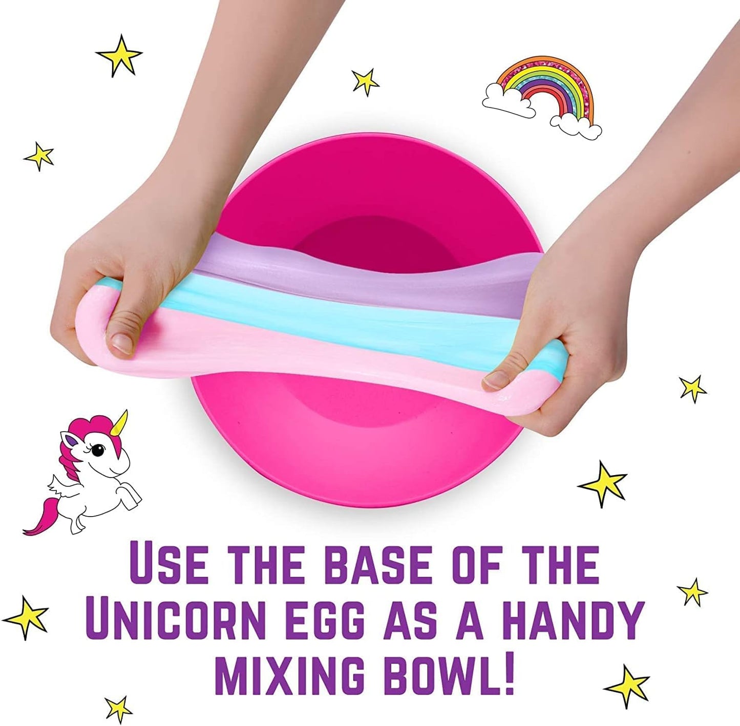 GirlZone Unicorn Egg Sparkly Surprise Slime Kit for Kids