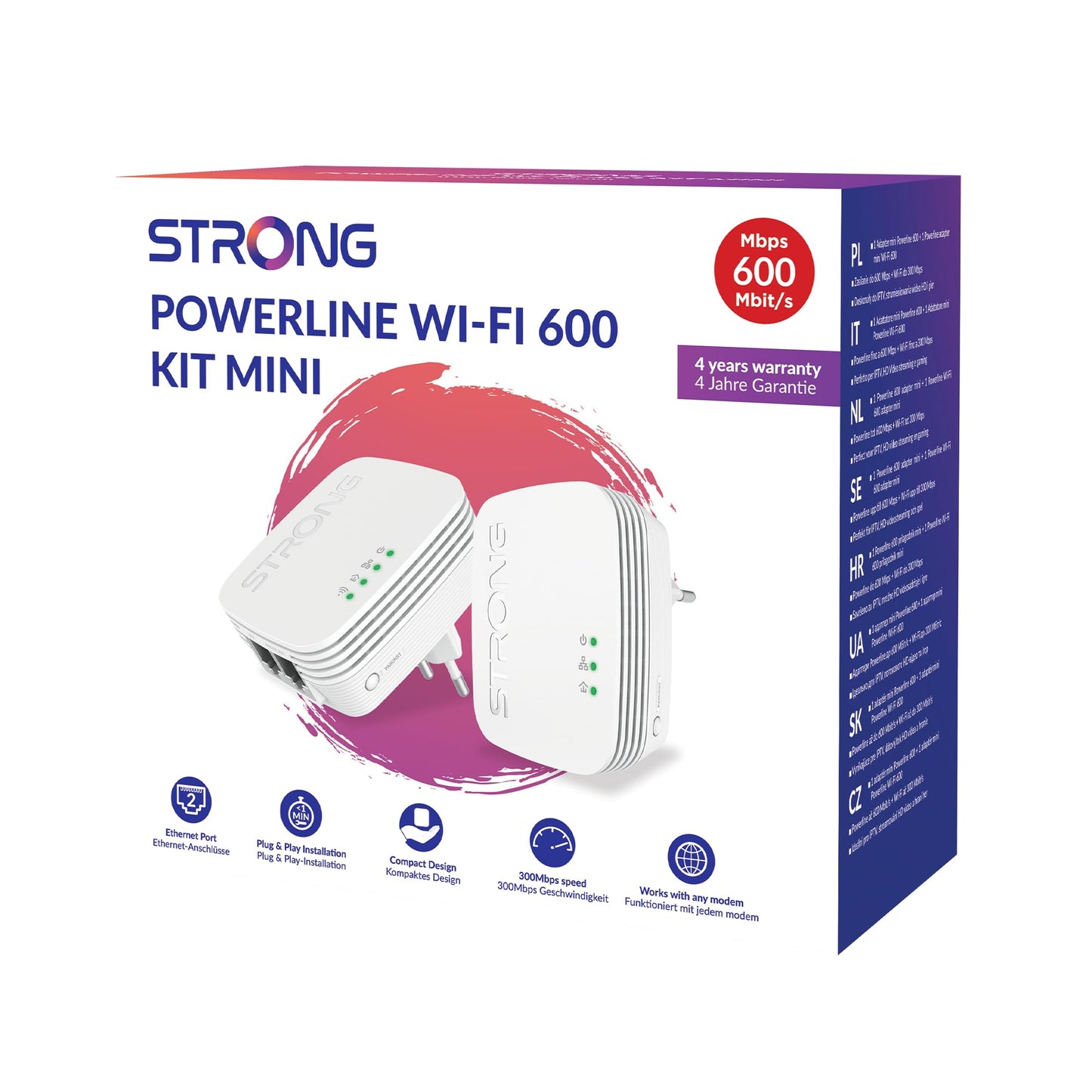 Strong POWERLWF600DUOMINI Powerline Kit - Fast & Secure WiFi Boost