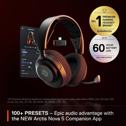 SteelSeries Arctis Nova 5 Wireless - Ultimate Gaming Audio & 60H Battery