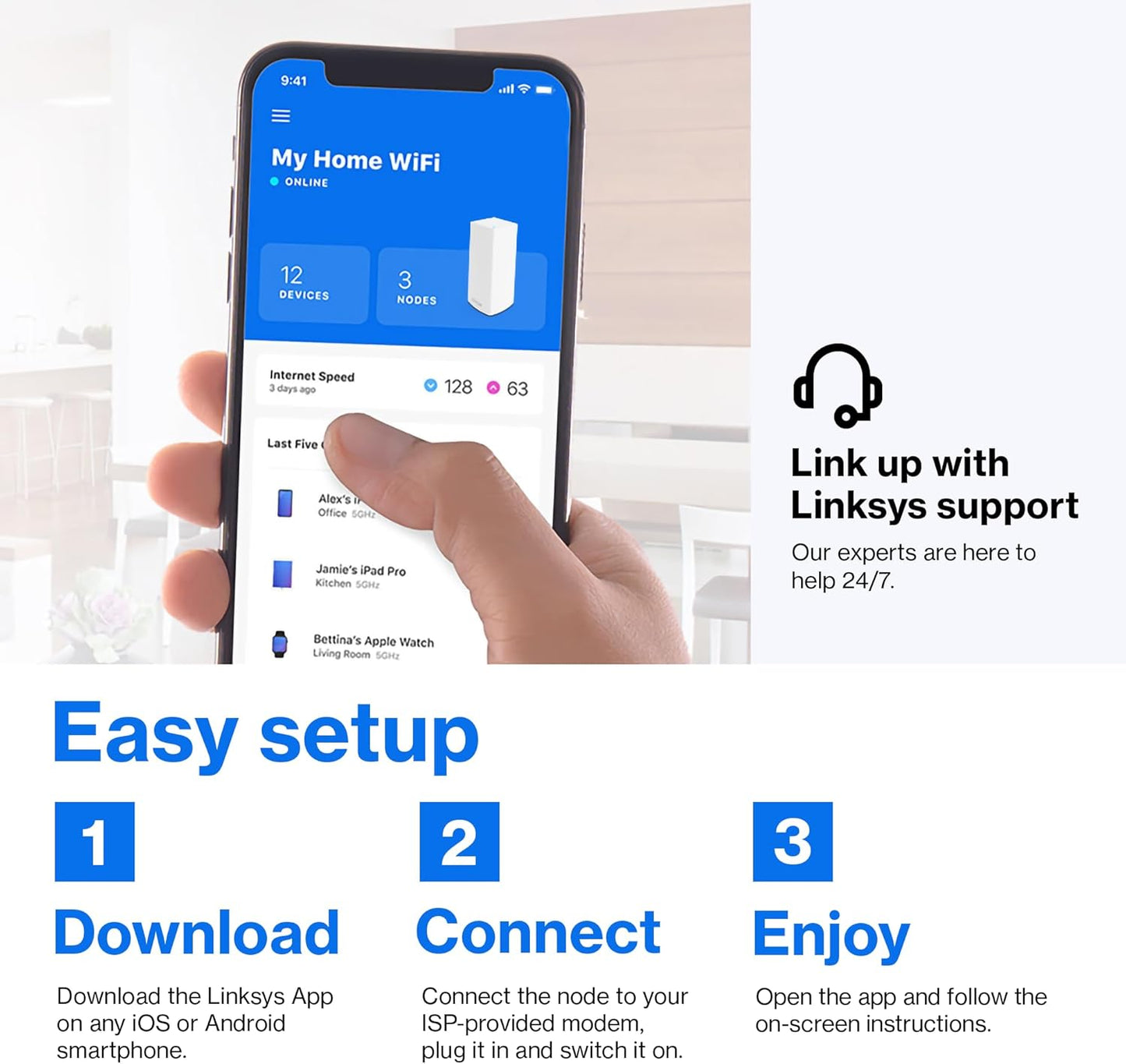 Linksys Velop MX8400 Tri-Band Whole Home Mesh WiFi 6 System