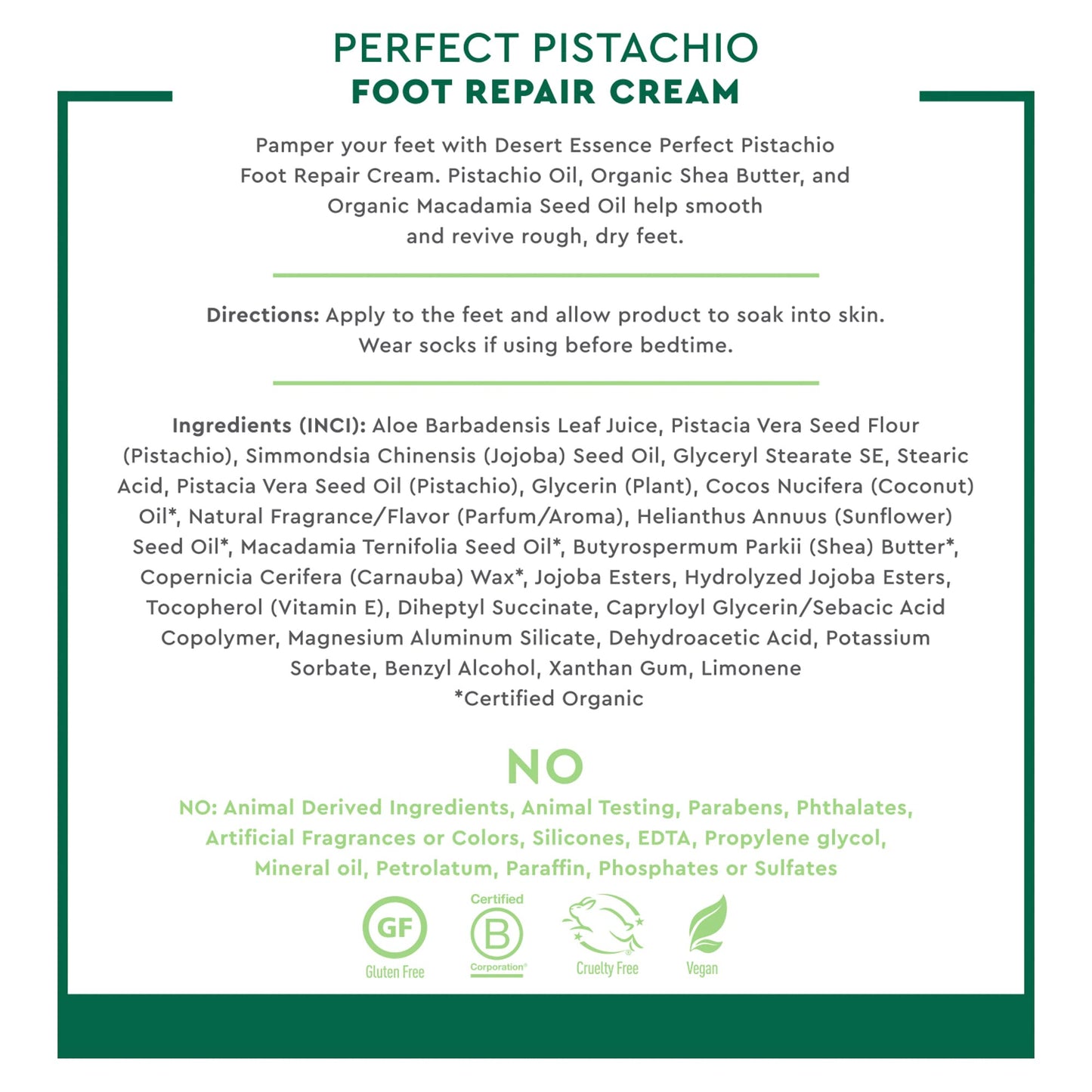 Desert Essence Pistachio Foot Repair Cream - Nourish & Repair