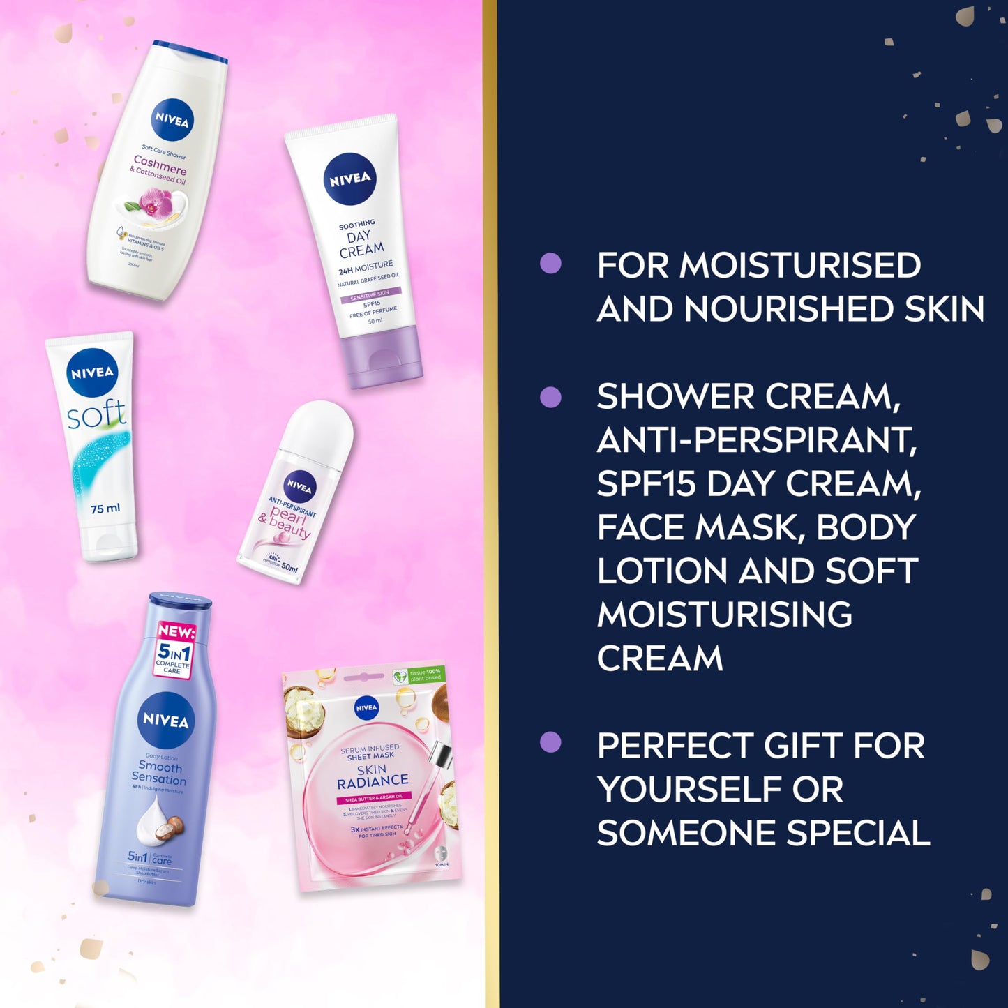 NIVEA Pamper Gift Set - Shower Cream, Lotion & More