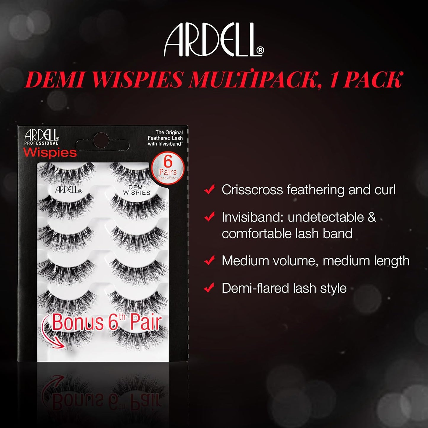 Ardell Demi Wispies False Eyelashes - 6 Pairs Multipack