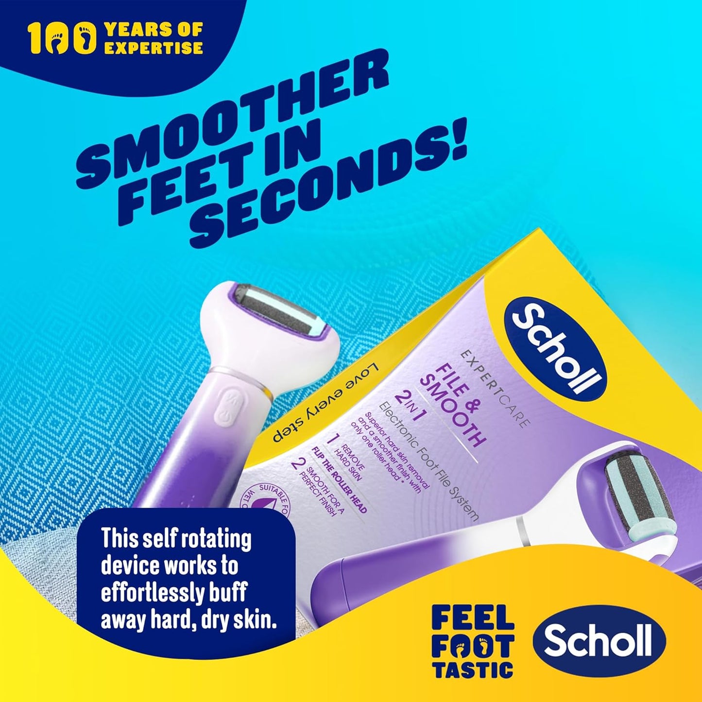 Scholl ExpertCare 2-in-1 File & Smooth Electric Foot File