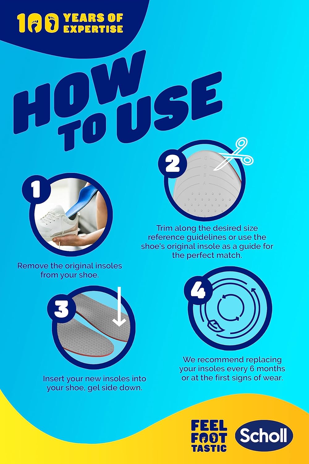 Scholl Liquiflex Work Insoles - Extra Support & Comfort