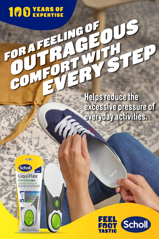 Scholl LiquiFlex Everyday Large Insoles - Comfort & Support