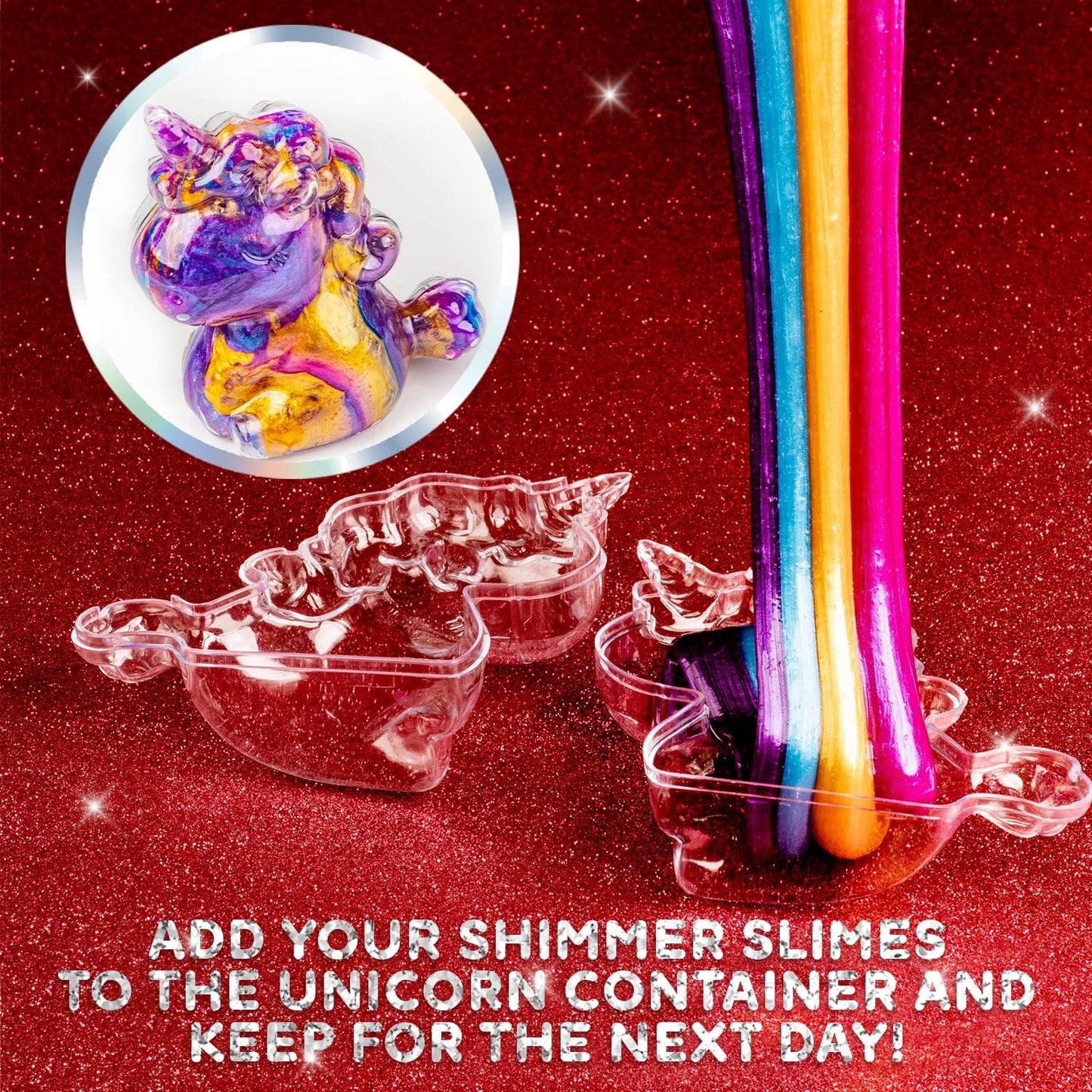 Original Stationery Cosmic Shimmer Unicorn Slime Kit for Kids, Glitter Glow in the Dark Gift