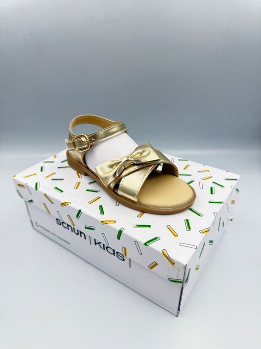 Kids Tinker Bow Sandal - Comfortable Gold Summer Shoes