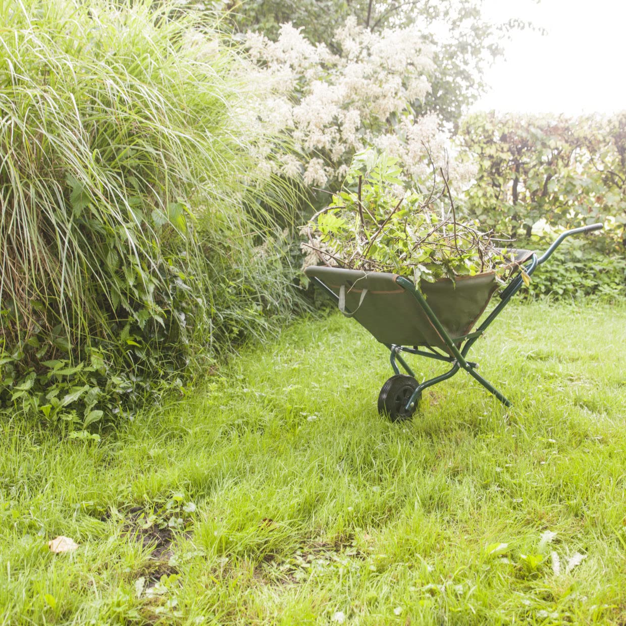 Esschert Design Folding Wheelbarrow Green Garden Trolley Cart
