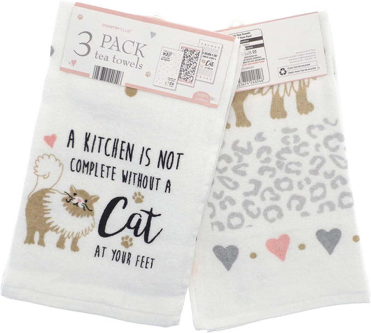 Country Club Cotton Tea Towels - Pack of 3