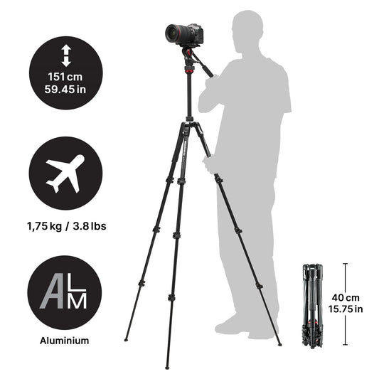 Manfrotto Befree Travel Lightweight Fluid Drag Video Tripod Kit
