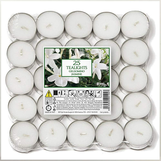 Price's Jasmine Scented Tea Lights 2x25 Pack Bundle (50x Total Tealights)
