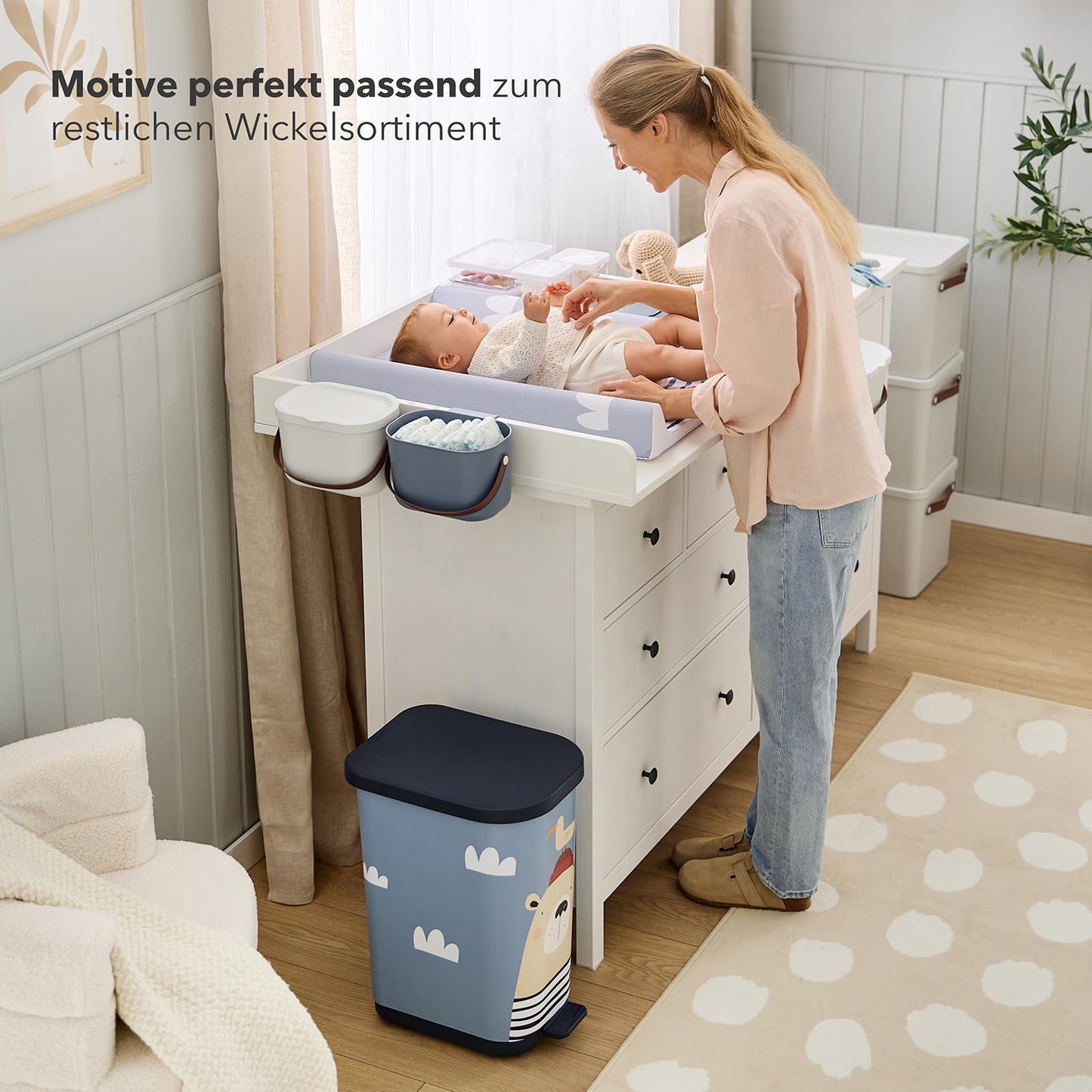 Baby Changing Mat Wedge Town Design 50x70cm Waterproof Pad in Grey/White
