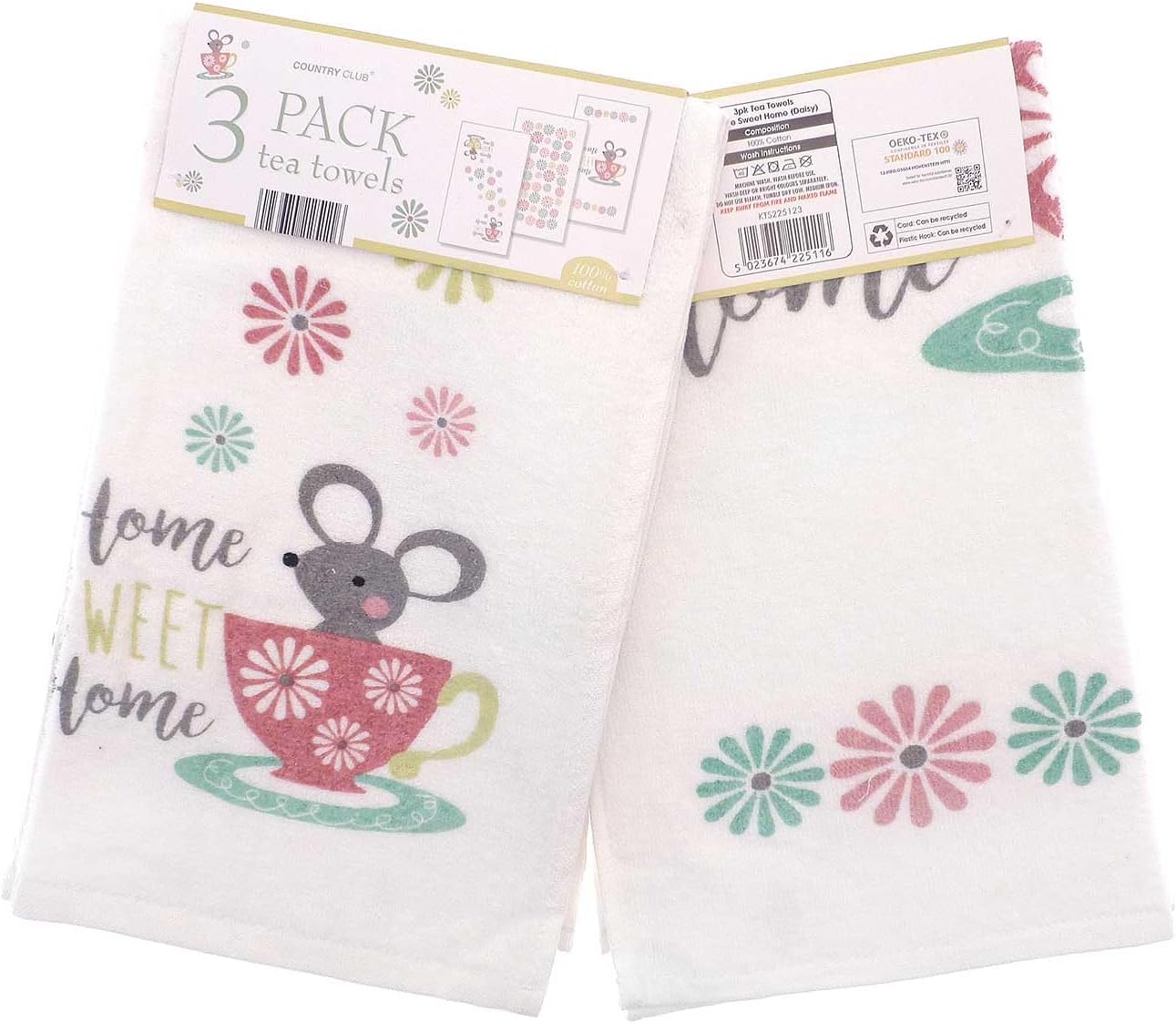 Country Club Cotton Tea Towels - Pack of 3