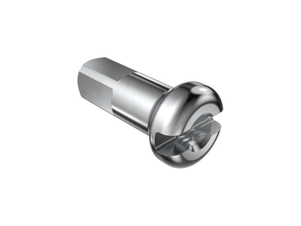 DT Swiss Brass Spoke Heads 2 x 14mm Brass Silver Nipples - Pack of 5