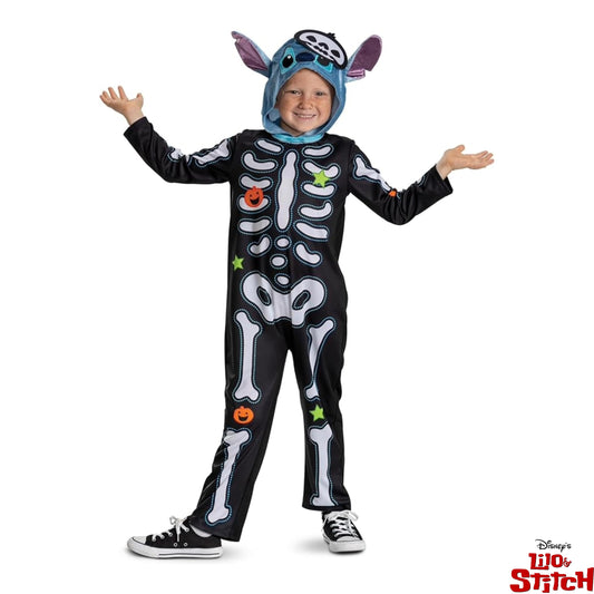 Disney Lilo & Stitch Skeleton Stitch Fancy Dress Costume Child Unisex