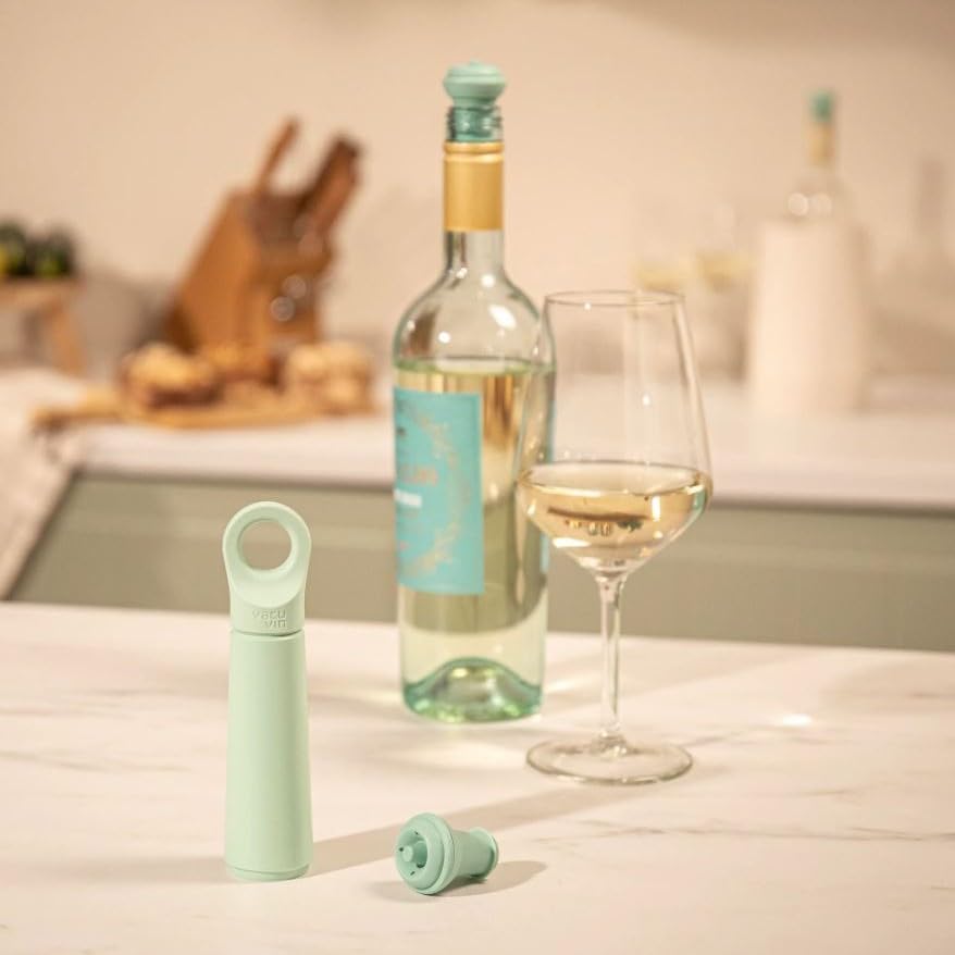 Vacu Vin Loop Jade Wine Pump with Stopper - Vacuum Saver