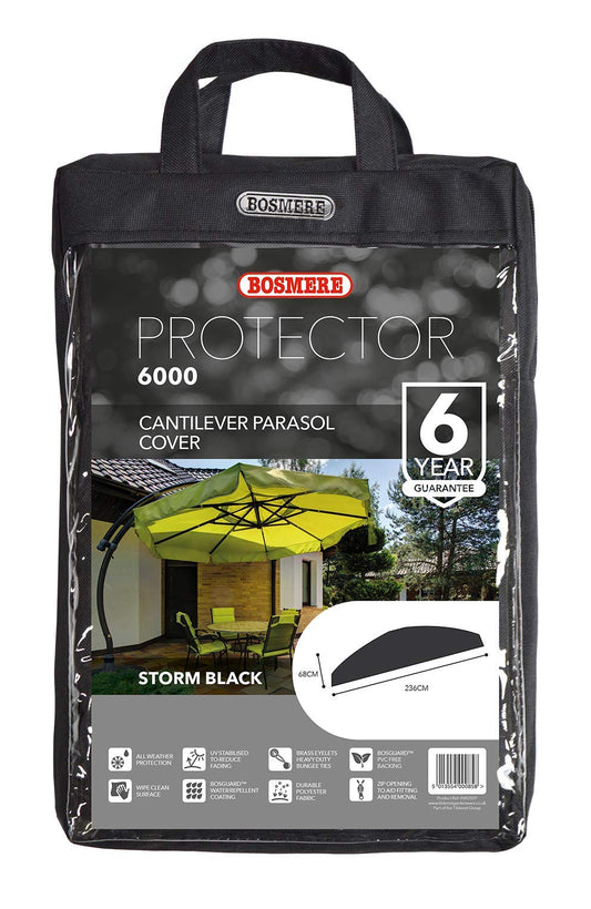 Bosmere Protector 6000 Garden Parasol Cover 236cm x 68cm Waterproof