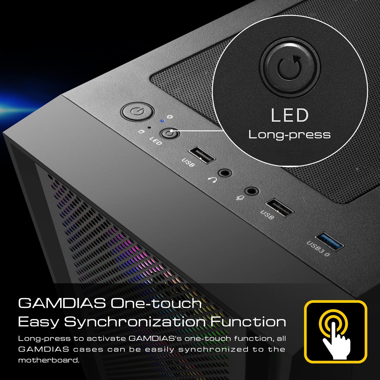 GAMDIAS ZEUS ATX Mid Tower Gaming Case 4x 120mm ARGB Fans