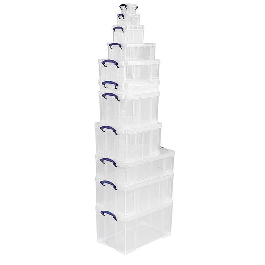 Really Useful Box 1.5 Litre Clear Plastic Storage Container with Clip Handles