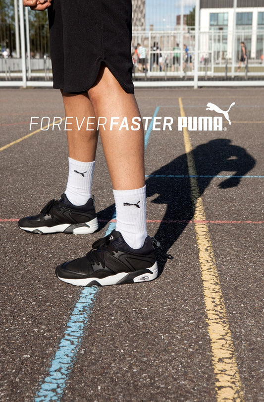 PUMA Unisex Cushioned Crew Socks 6 Pack - Black Sports Hosiery - Size UK 3-5