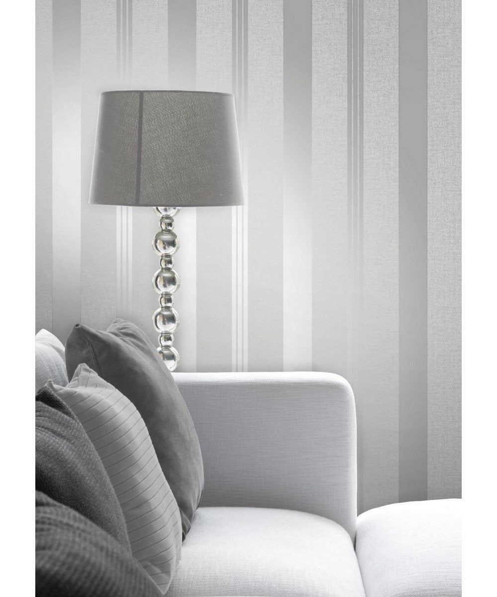 Fine Décor FD41967 Quartz Stripe Silver Wallpaper