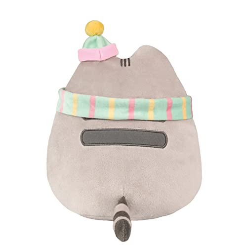 Aurora Cozy Winter Pusheen Soft Toy, Multi-Coloured Plush Cat with Scarf/Beanie