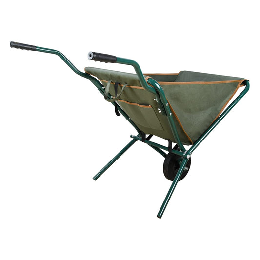 Esschert Design Folding Wheelbarrow Green Garden Trolley Cart