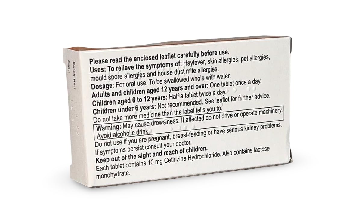 Relonchem Cetirizine 10mg Hayfever Allergy Relief 30 Tablets