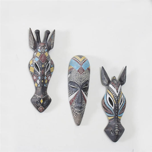 African Tribal Wall Mask Hand Carved Sculpture Art Decor