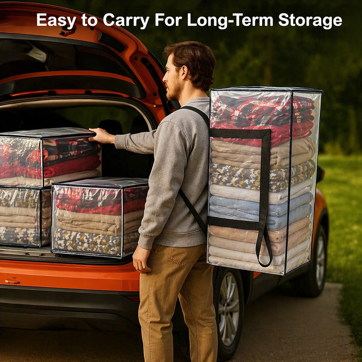 12 Pack 90L Heavy Duty Moving Bags/Storage Totes, Water-Resistant Packing Bags - 74 x 36cm