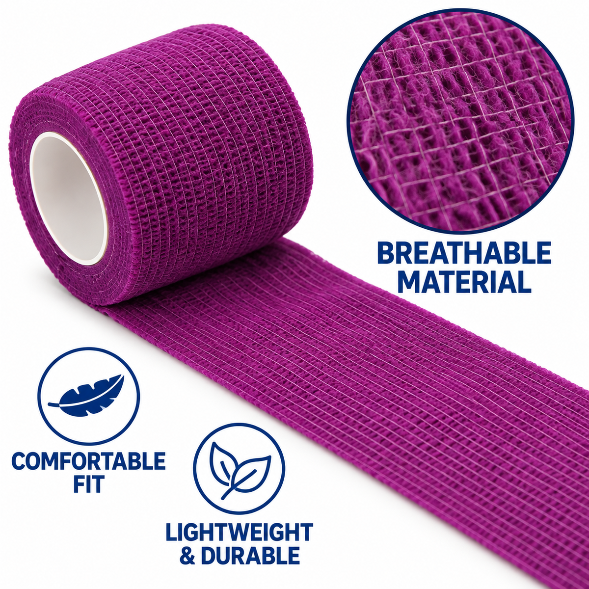 80x Rolls of Self-Adhesive Elastic Bandage Wrap for Sports/First Aid/Pets Compression Support