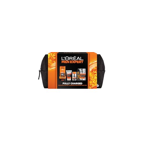 L'Oreal Men Expert Gift Set for Men, Hydra Energetic Washbag 5 Piece Set
