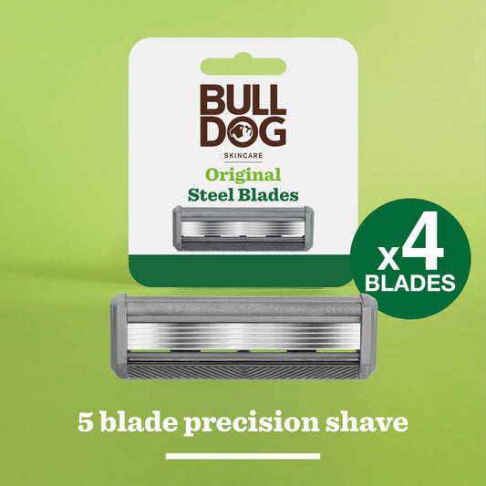 Bulldog Original Men's Razor Refills 4 Pack - 5 Tempered Steel Blades