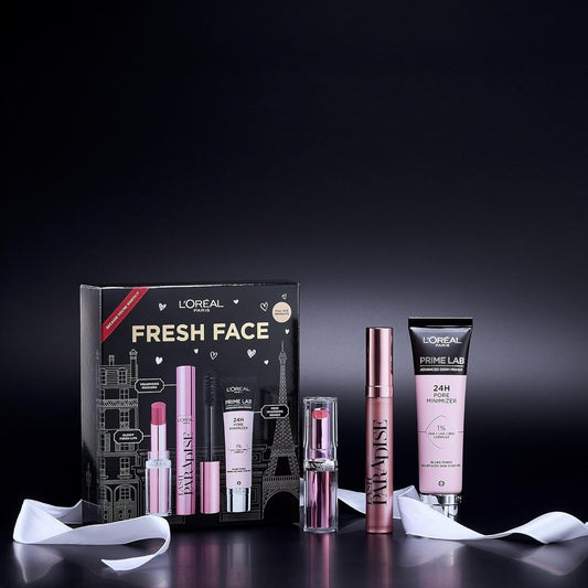 L'Oréal Paris Fresh Face Primer, Lipstick & Mascara Trio Gift Set