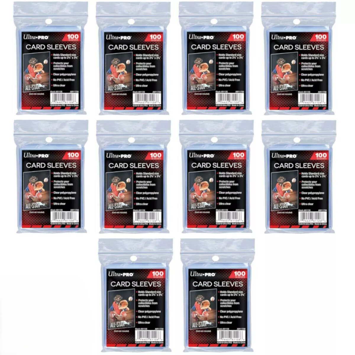 Ultra Pro 100 Soft Sleeves/Penny Sleeve for Baseball Cards & Other Sports Cards