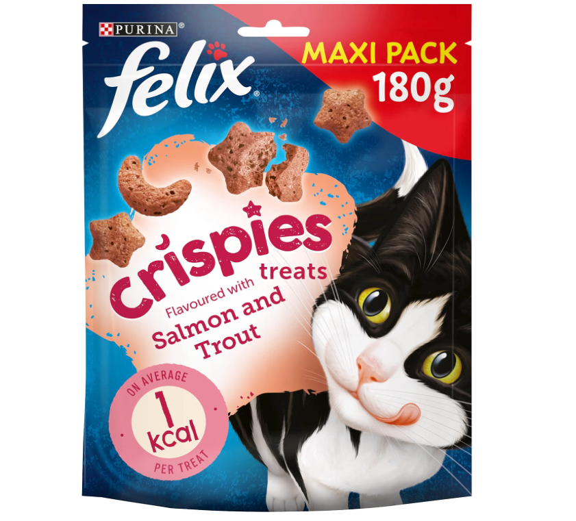 FELIX Crispies Salmon and Trout Cat Treats 180g (Pack of 5)