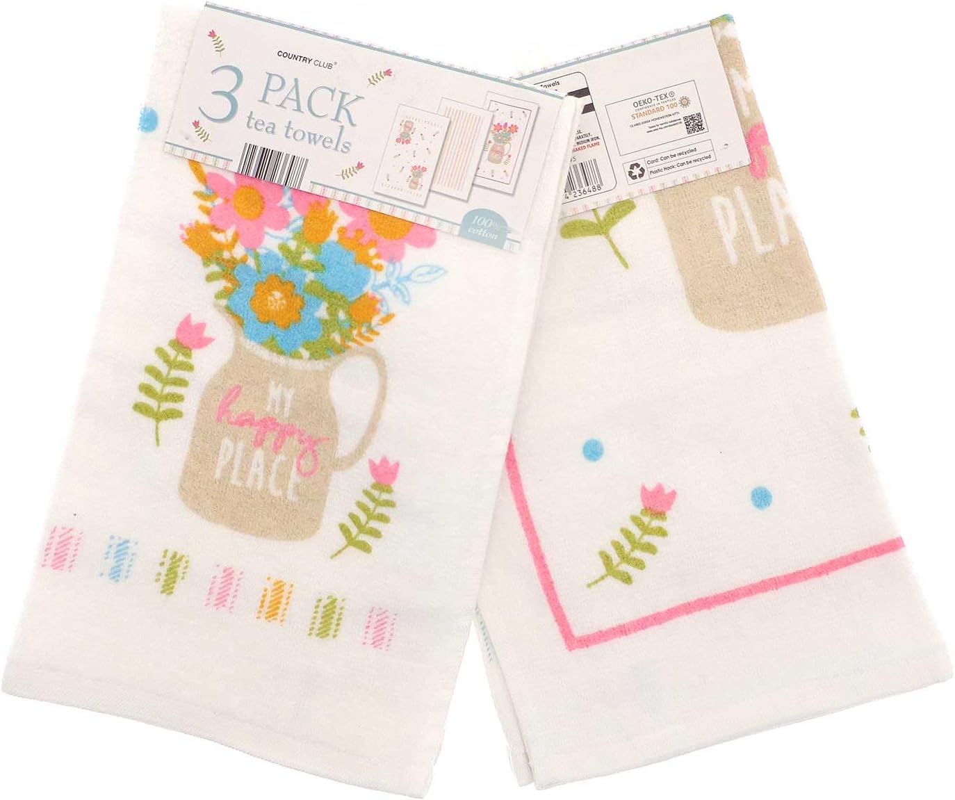Country Club Cotton Tea Towels - Pack of 3