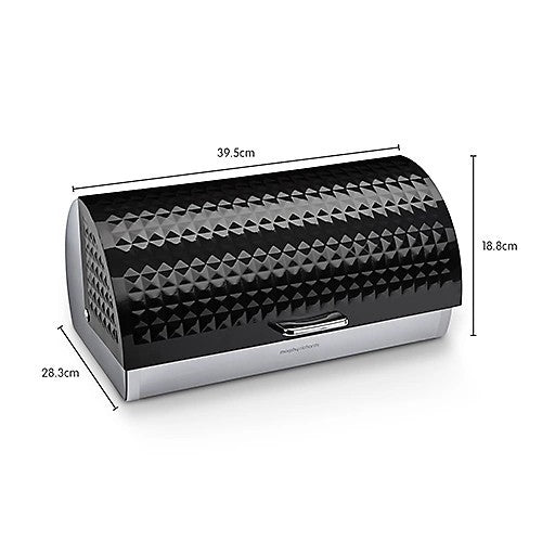 Morphy Richards 978050 Roll Top Bread Bin Stainless Steel Black