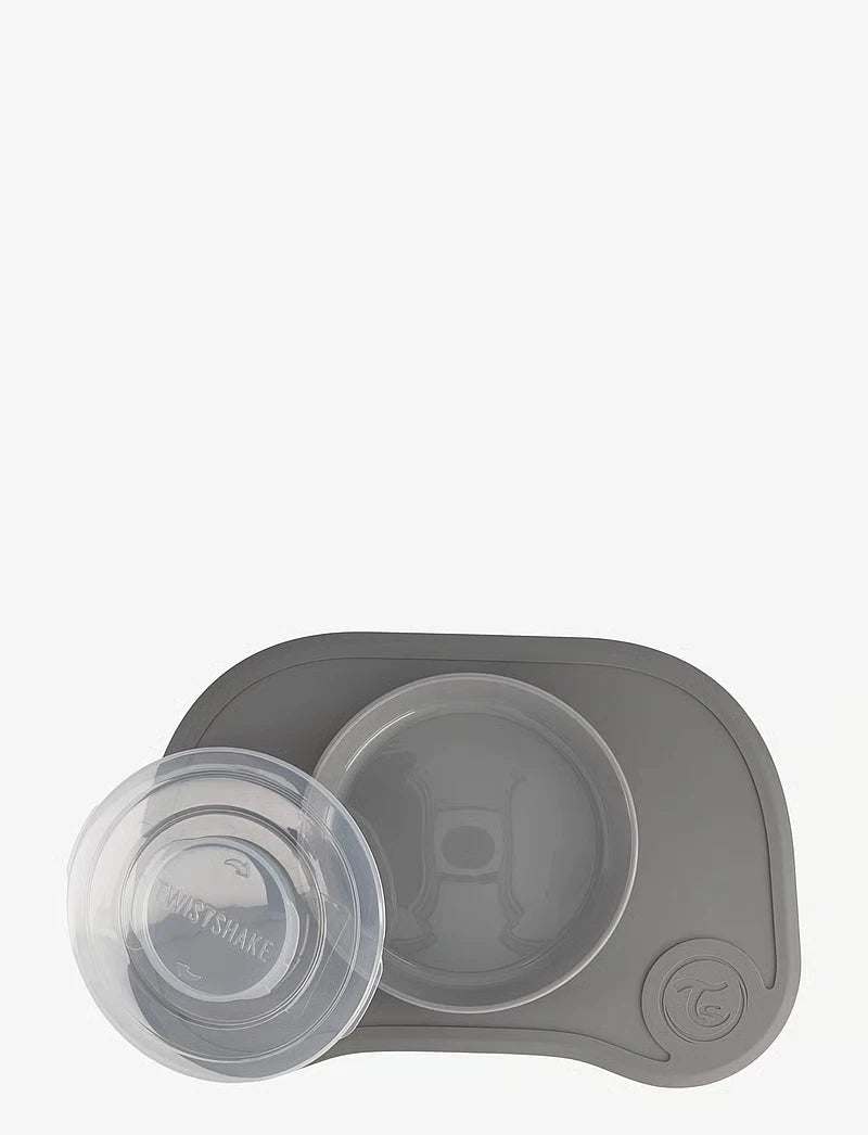 Twistshake Baby Suction Plate & Placemat Set Mini | BPA-Free in Grey