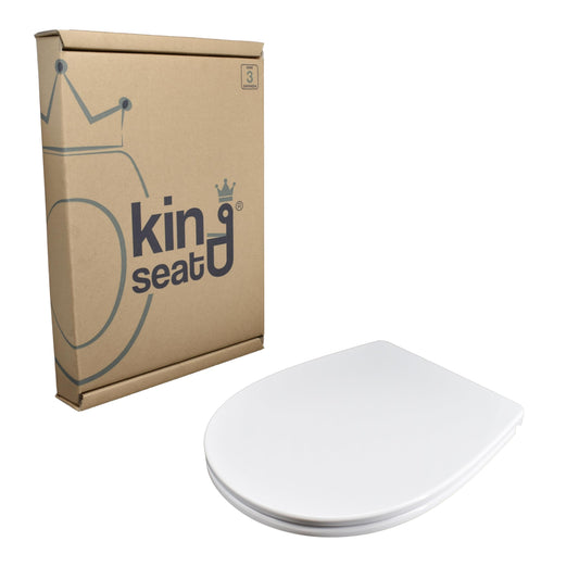 King Seat Slow Close Toilet Seat in White - Premium Italian Comfort